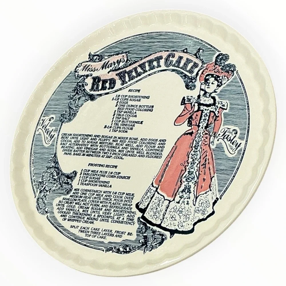 Miss Marys Red Velvet Cake Plate 1983 Royal China 11.5